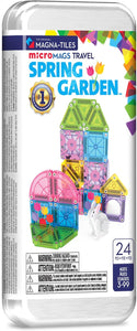 MAGNA-TILES microMAGS 24-Piece Spring Garden Travel Set, The Original Magnetic Building Brand