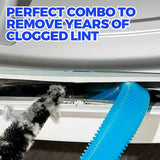 Holikme 2-piece dryer vent cleaner kit with lint vacuum attachment and flexible brush