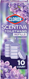CLOROX Scentiva ToiletWand Toilet Cleaner Refills, Toilet brush, Lavender and Jasmine, 10 Count