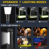 7-mode rechargeable flashlights, 2-pack, high lumens, adjustable, tactical LED flashlights