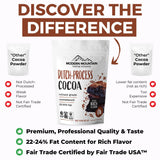 Dutch Processed Cocoa Powder Unsweetened 8 oz Non-Gmo Fair Trade Culinary Grade Cocoa