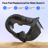 VZNEK Face Cover Pad for Oculus Quest 3, Sweat-Proof PU Foam Cushion for Meta Quest 3, Compatible with Oculus Quest 3 Original Spacer (for Quest 3)