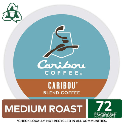 Caribou Coffee Caribou Blend Keurig Single-Serve K-Cup Pod, Medium Roast Coffee, 72 Count