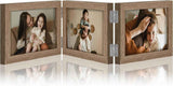 decorUhome Triple 4x6 Picture Frame Vertical, Engineered Wood Trifold Photo Frame with Plexiglass for Tabletop Display, 4x6, Black