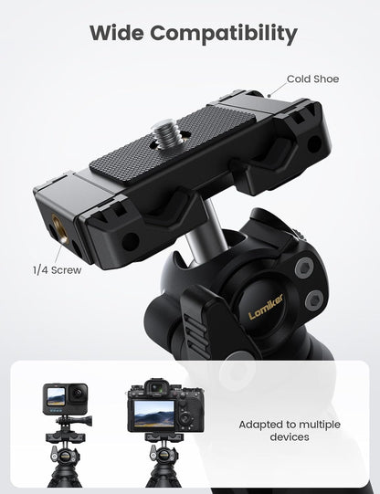 Lamicall Tripod for iPhone - [Ultra-Stable] Aluminium Phone Tripod with Wireless Remote, Mini Flexible Camera Stand Cold Shoe for Video Recording for Pocket 3 4 iPhone GoPro DSLR Camera Mothers Day