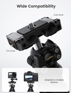 Lamicall Tripod for iPhone - [Ultra-Stable] Aluminium Phone Tripod with Wireless Remote, Mini Flexible Camera Stand Cold Shoe for Video Recording for Pocket 3 4 iPhone GoPro DSLR Camera Mothers Day