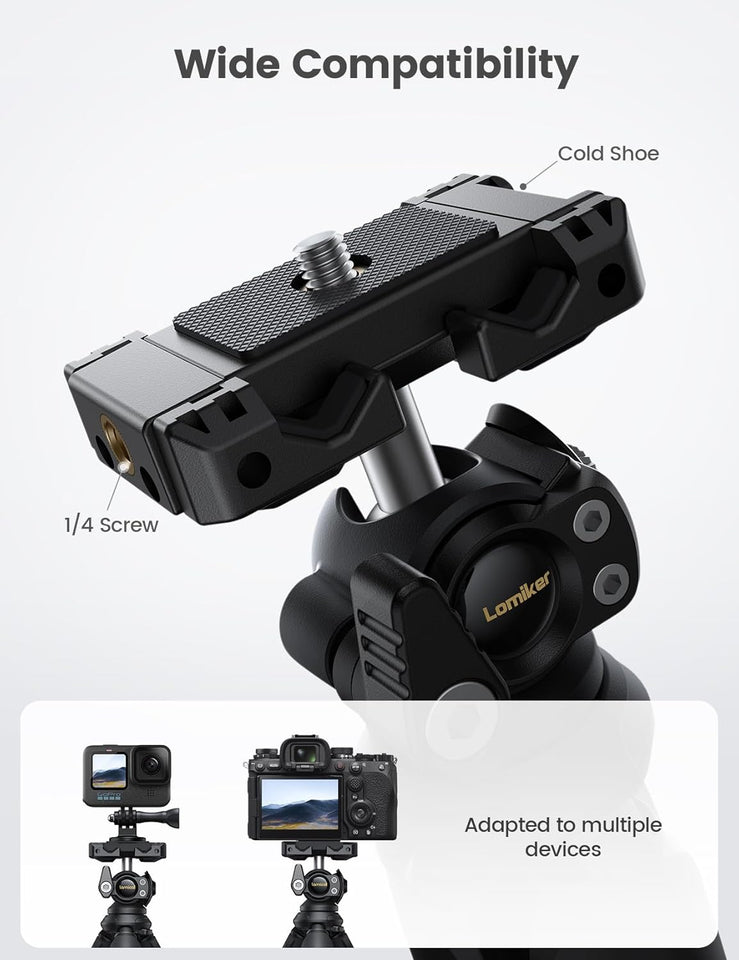 Lamicall Tripod for iPhone - [Ultra-Stable] Aluminium Phone Tripod with Wireless Remote, Mini Flexible Camera Stand Cold Shoe for Video Recording for Pocket 3 4 iPhone GoPro DSLR Camera Mothers Day