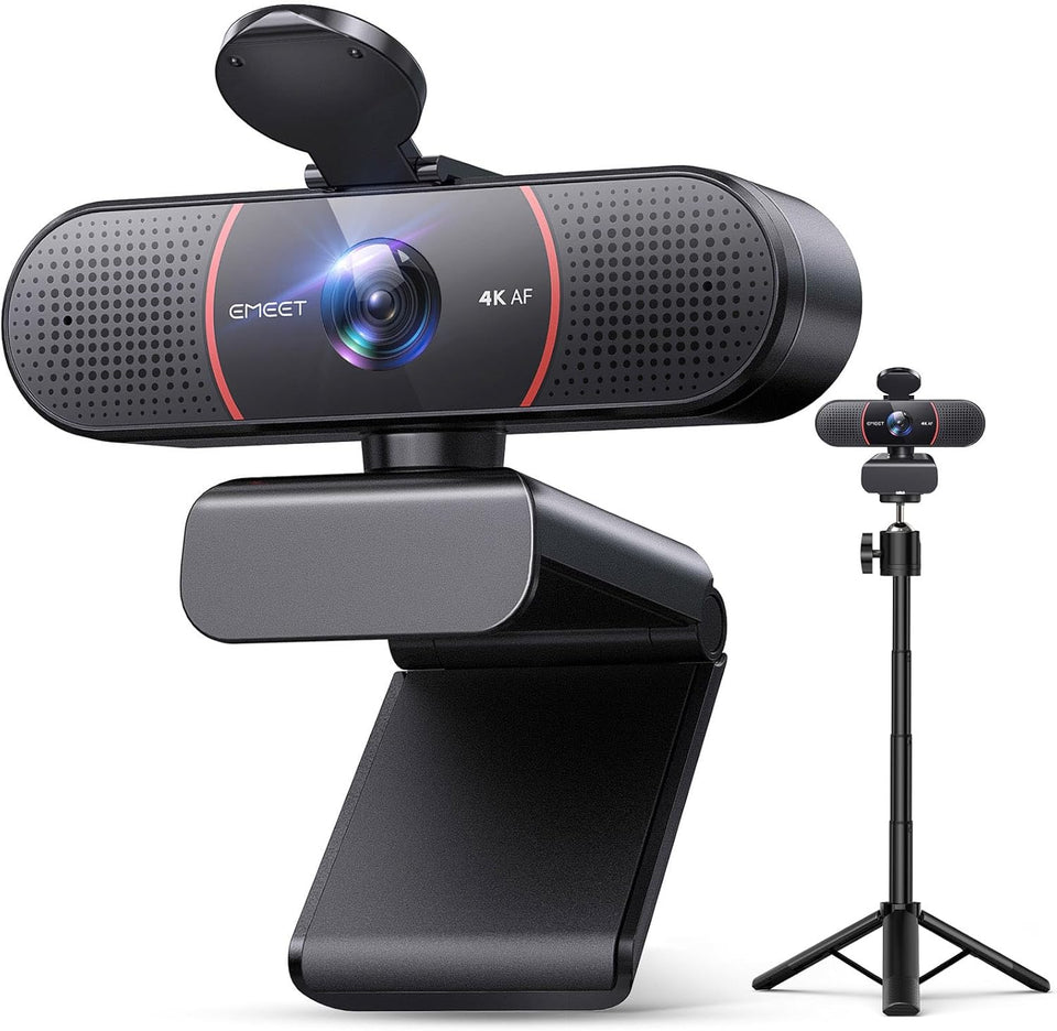 emeet c960 1080p webcam with 2 mics, 90° fov, usb type-a & a-to-c adapter, plug&play computer camera