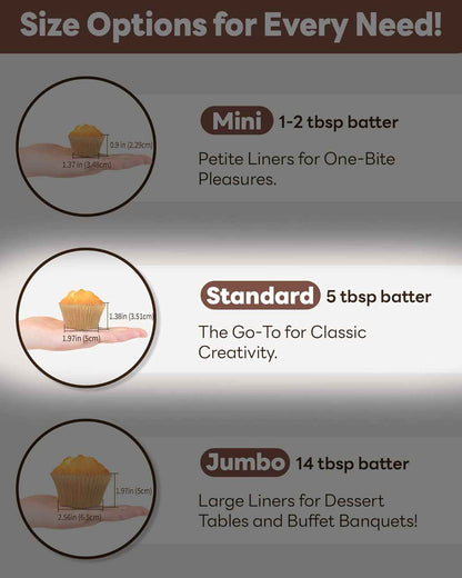 Non-stick 200pcs Standard Cupcake Liners for Baking, Natural, Food-grade Cupcake Wrapper, Greaseproof Parchment Muffin Liners