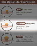 Non-stick 200pcs Standard Cupcake Liners for Baking, Natural, Food-grade Cupcake Wrapper, Greaseproof Parchment Muffin Liners