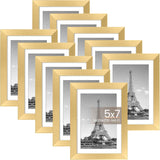 upsimples 5x7 Picture Frame Set of 10, Display Pictures 4x6 with Mat or 5x7 Without, Multi Photo Frames Collage for Wall or Tabletop Display, Black