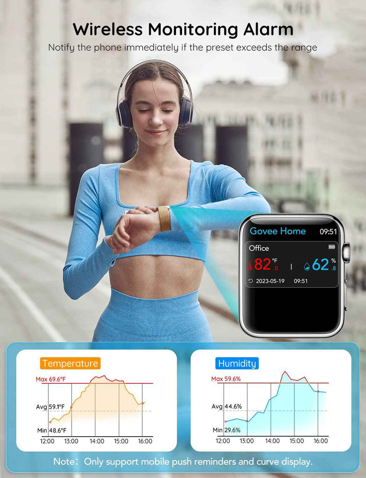 Govee WiFi thermometer hygrometer H5103 with electronic ink display and app notification alert