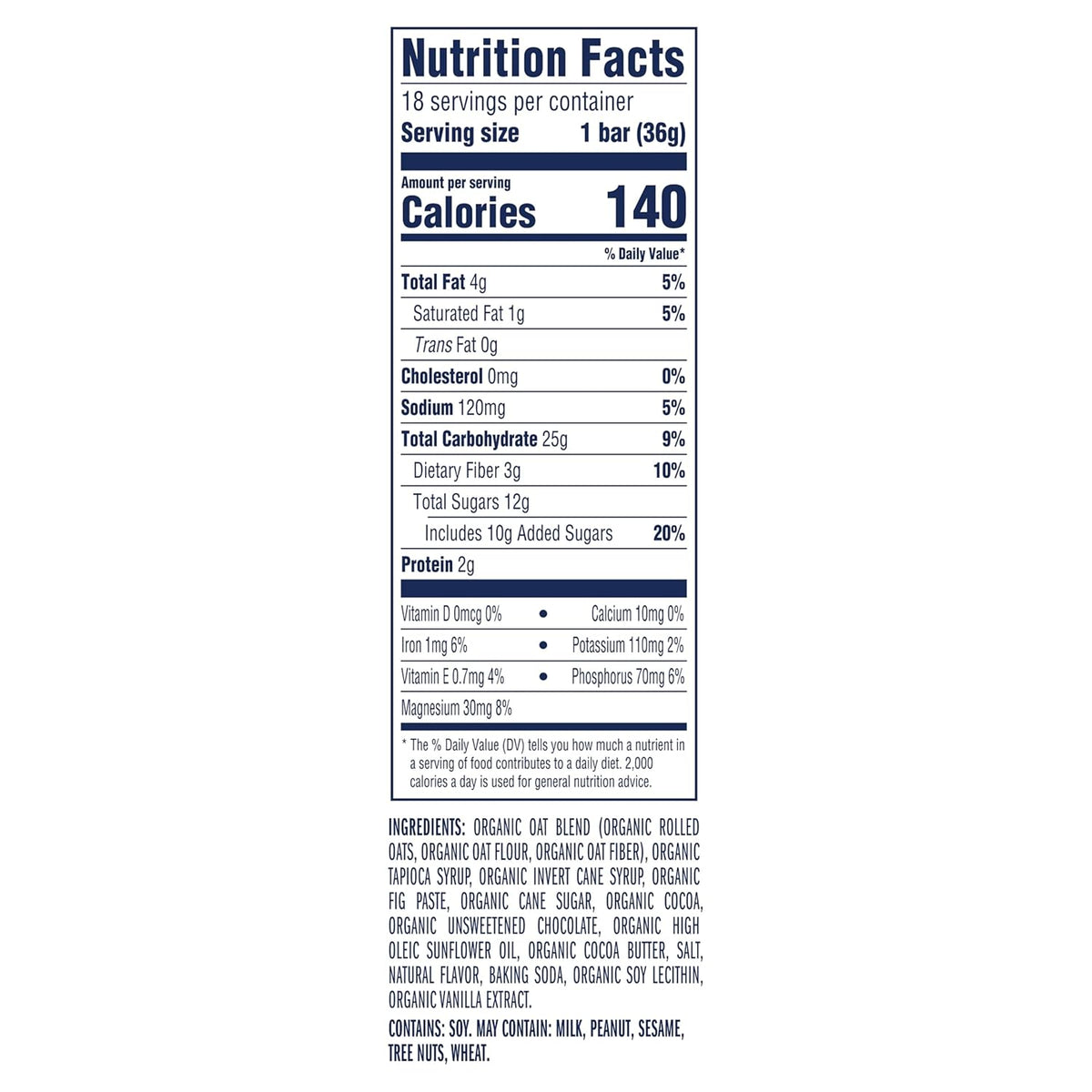 Zbar - Chocolate Brownie - Soft-Baked Energy Snack Bars - Non-GMO - 11g Whole Grains - USDA Organic Granola Bars (18 Pack)