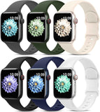6 Pack Sport Bands Compatible with Apple Watch Band 38mm 40mm 41mm 42mm 44mm 45mm 49mm 46mm,Silicone Waterproof Strap for iWatch Apple Watch Series 11 10 9 Ultra 8 7 6 5 4 3 2 1 SE Women Men