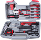 CARTMAN 39 Piece Tool Set General Household Hand Kit with Plastic Toolbox Storage Case Orange