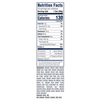 Zbar Protein - Chocolate Chip - Crispy Snack Bars - Made with Organic Oats - Non-GMO - 5g Protein - Gluten Free Protein Bars (15 Pack)