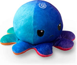 TeeTurtle Reversible Octopus Plushie - 4-Inch Pink + Aqua Two-Sided Flip Plush Toy with Embroidered Details - Cute Mini Collectible Plush for Kids, Teens, and Adults