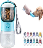 Cibaabo Dog Water Bottle with Food Container, Portable Pet Dispenser for Yorkies and Cats Walking Hiking