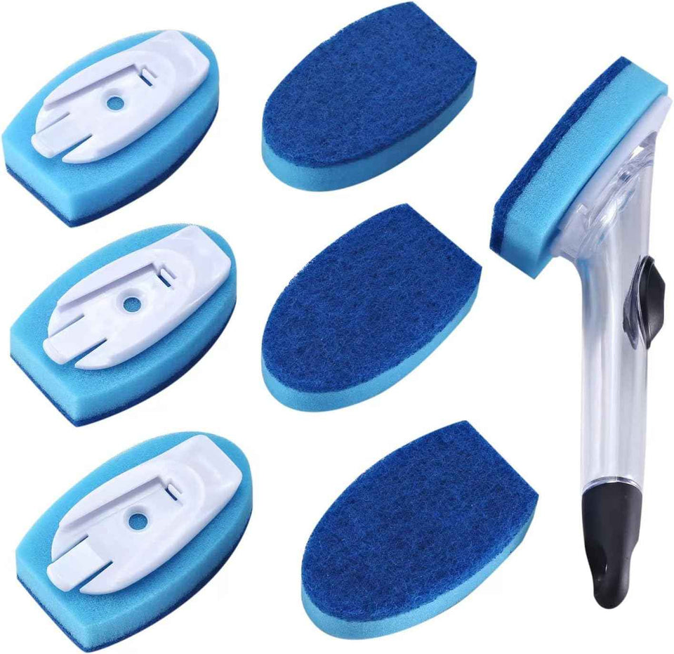 Dish wand with 7 pack dishwashing sponge refills for household cleaning