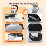 Cosori Electric Kettle, No Plastic Contact With Water, Wide Mouth For Easy Cleaning, Auto Shut Off, 1.7L Tea Kettle & Hot Water Boiler, Water Heater & Teapot, Borosilicate Glass, Black, 1500W