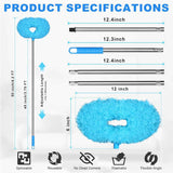 Storystore Ceiling Fan Cleaner Duster with Adjustable Extension Pole and Removable Fan Blade Cleaner 13 to 49.7 inches Blue