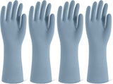 Rubber Cleaning Gloves for Dishwashing, 4 Pairs Reusable Kitchen Gloves for Washing Dishes and Household Cleaning, Colorful Dish Gloves with Flocked Lining and Non-Slip Grip, Pefect for Woman Men - M