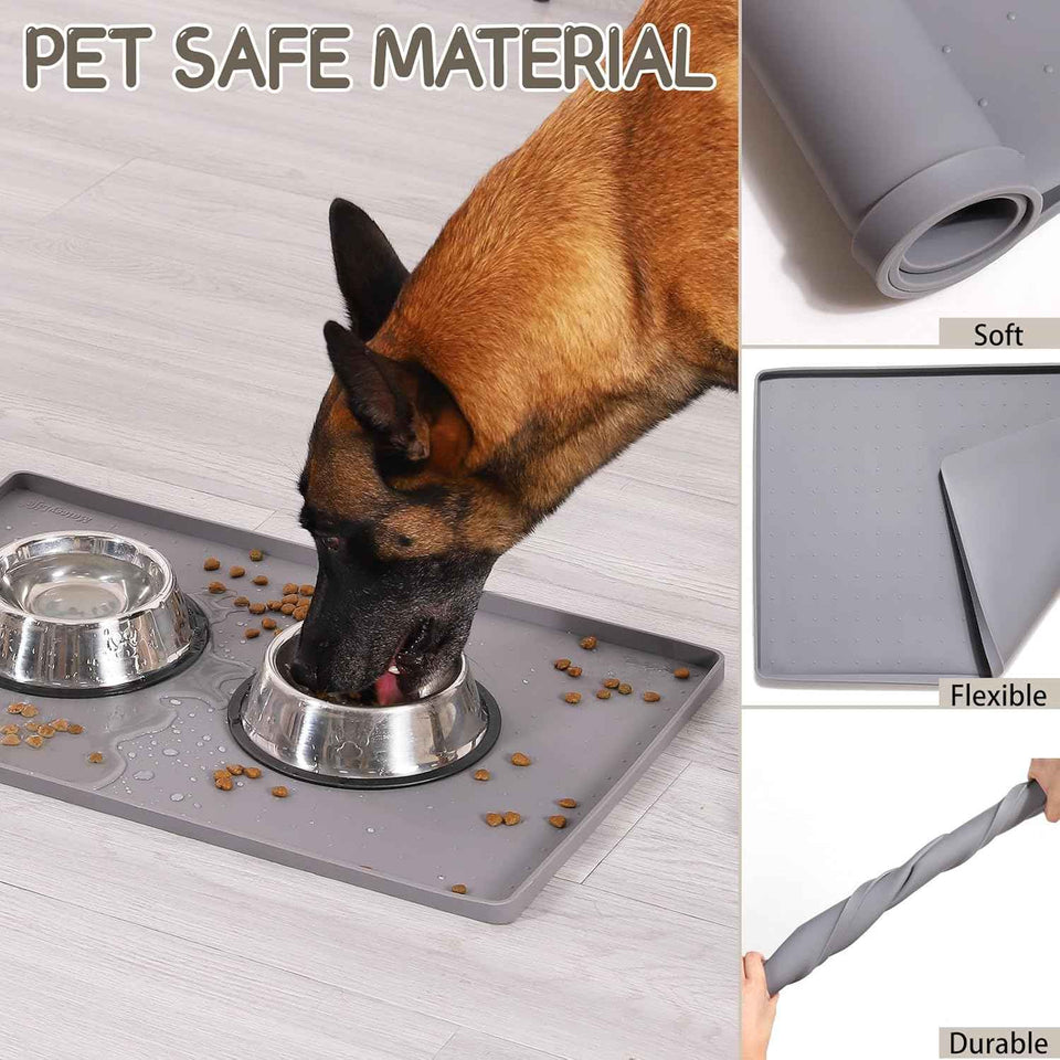 mateeylife silicone cat dog food mat waterproof anti-slip pet feeding placemat