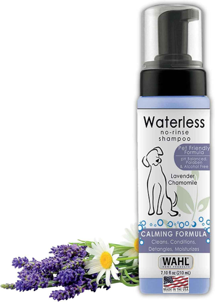 Wahl USA 820014A Pet Friendly Waterless No Rinse Shampoo for Animals - Lavender & Chamomile Scented, 7.1 Oz