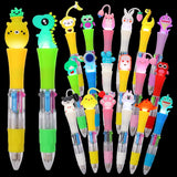 cZWZ 20Pcs Mini Multicolor Pens 4-in-1 Cute Ballpoint Pens for Kids Birthday Party Favors Gifts Teacher Supplies