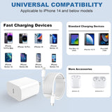 iPhone Charger Fast Charging 2 Pack Type C Wall Charger Block with 2 Pack [6FT&10FT] Long USB C to Lightning Cable for iPhone 14/13/12/12 Pro Max/11/Xs Max/XR/X,AirPods Pro