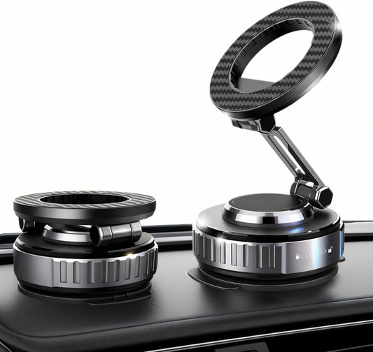 JOUJBAIL 2026 Upgraded Car Phone Holder for Magsafe [108LBS Ultra Suction] 360° Adjustable Vacuum Magnetic Phone Holder, Foldable Cell Phone Mount for iPhone 12-17 Series & Android, Great Gifts