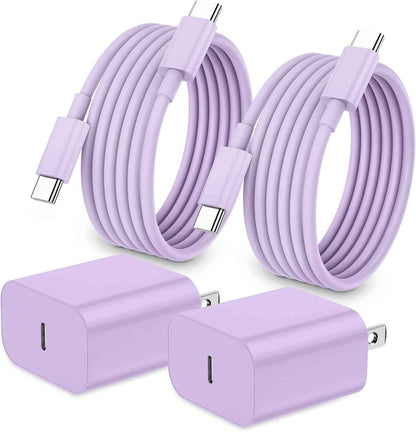 iPhone 17 16 15 Charger Fast Charging,2Pack 20W Apple iPad USB C Wall Chrager Block with 6FT USB C to C Cable for iPhone 17/Pro/Pro Max/17 Air/ 16/16 Pro/16 Pro Max/15/Plus/Pro/Pro Max (White)