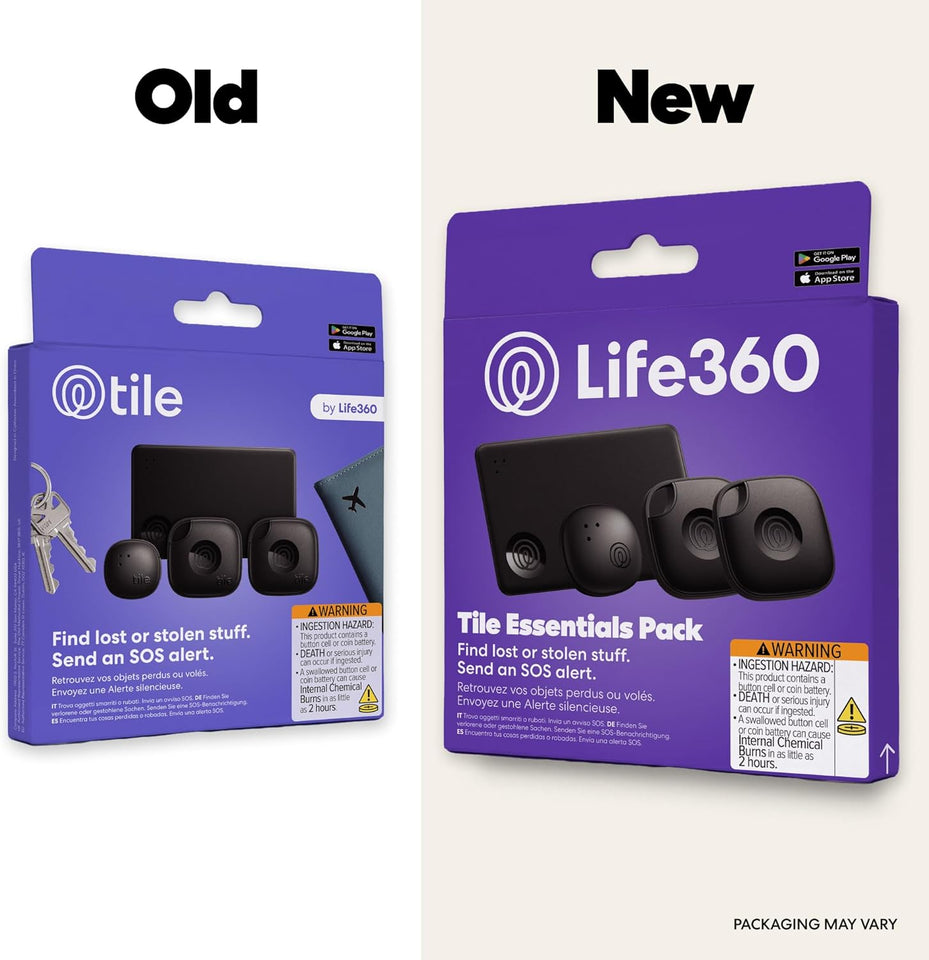 Life360 Tile Essentials - Bluetooth Trackers & Item Locators for Keys, Wallets, Remotes & More; Easily Find All Your Things. Both iOS and Android Compatible. 4-Pack (Mates/Slim/Sticker)