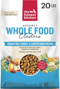 honest kitchen whole food clusters grain free turkey dry dog food 20 lb bag