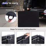 Folding Table 6ft Portable Heavy Duty Plastic Fold-in-Half 6 Foot Foldable Table Utility Dining Indoor Outdoor with Carrying Handle for Camping Picnic and Party, Black