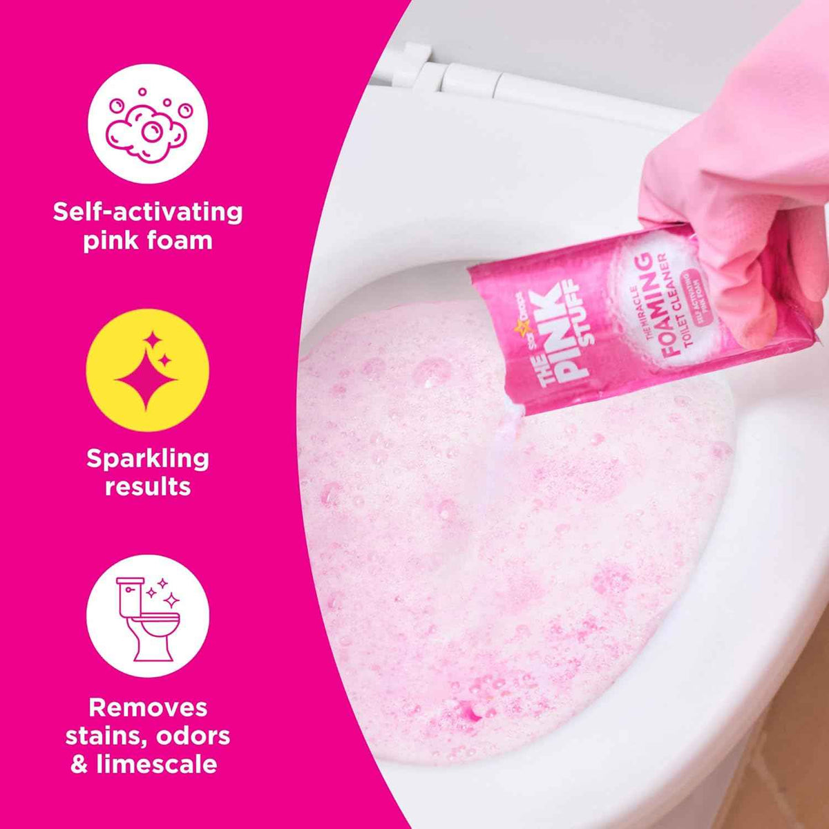 Stardrops - The Pink Stuff - The Miracle Power Foaming Toilet Cleaner - 2 Treatments - Self Activating Pink Foam Pack of 1 (7 Ounce)