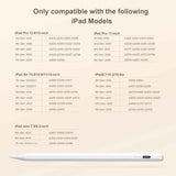 Stylus Pen for iPad(2018-2025)-13 Mins Fast Charge with Tilt Sensitivity & Palm Rejection for iPad 11/10/9/8/7/6th Gen, Air 7/6/5/4/3/M3/M2, Pro 13"/12.9"/11"/M4, Mini 7/6/5th, White