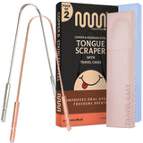 mastermedi 100 stainless steel tongue scraper for adults bad breath oral care