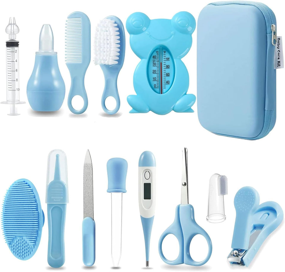PandaEar Baby Blue Safety Kit for Newborns and Toddlers with Comb, Brush, and More