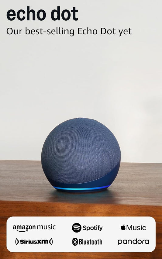 Amazon Echo Dot (newest model) - Vibrant sounding speaker, Designed for Alexa+, Great for bedrooms, dining rooms and offices, Deep Sea Blue