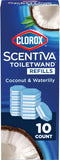 CLOROX Scentiva ToiletWand Toilet Cleaner Refills, Toilet brush, Lavender and Jasmine, 10 Count