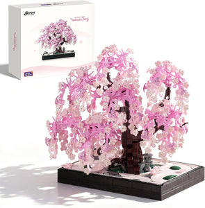 Wise Block Cherry Blossom Bonsai Building Set for Adults, Ages 18+, Pink Sakura Tree Artificial Plant for Home, Office or Bedroom Decor, Botanical Collection Gift for Birthdays & Holidays - 900PCS