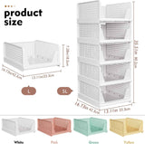 SNSLXH 5 Pack Stackable Closet Storage Baskets, Multifunctional and Foldable Closet Organizer for Bathroom Kitchen Laundry Room Wardrobe Storage