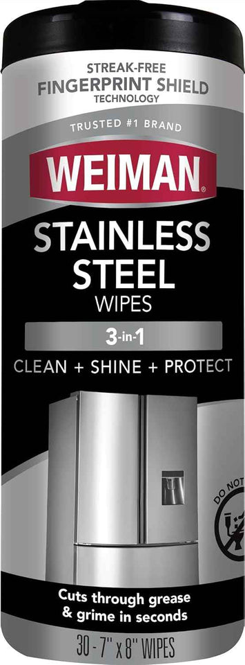 Weiman Stainless Steel Cleaner 30 Count Cleaning Wipes For Stainless Steel Surfaces No Streaks Residue Cleaning Supplies