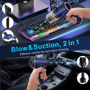 KMM 9000Pa handheld car vacuum cleaner with LED light and multi-nozzles for car home office pet