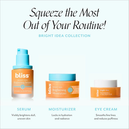 bliss vitamin c tri-peptide brightening barrier boost complex 15% radiant firm skin anti-aging face serum 1 fl oz