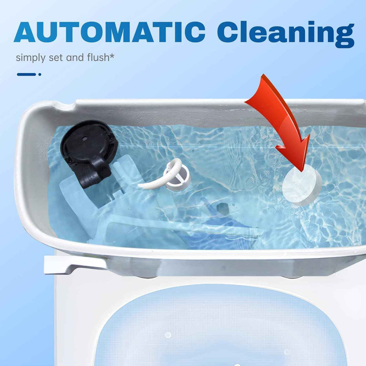 Vacplus Automatic Toilet Bowl Cleaner Tablets - 12 Pack - Deodorizing and Descaling for Tough Stains Removal