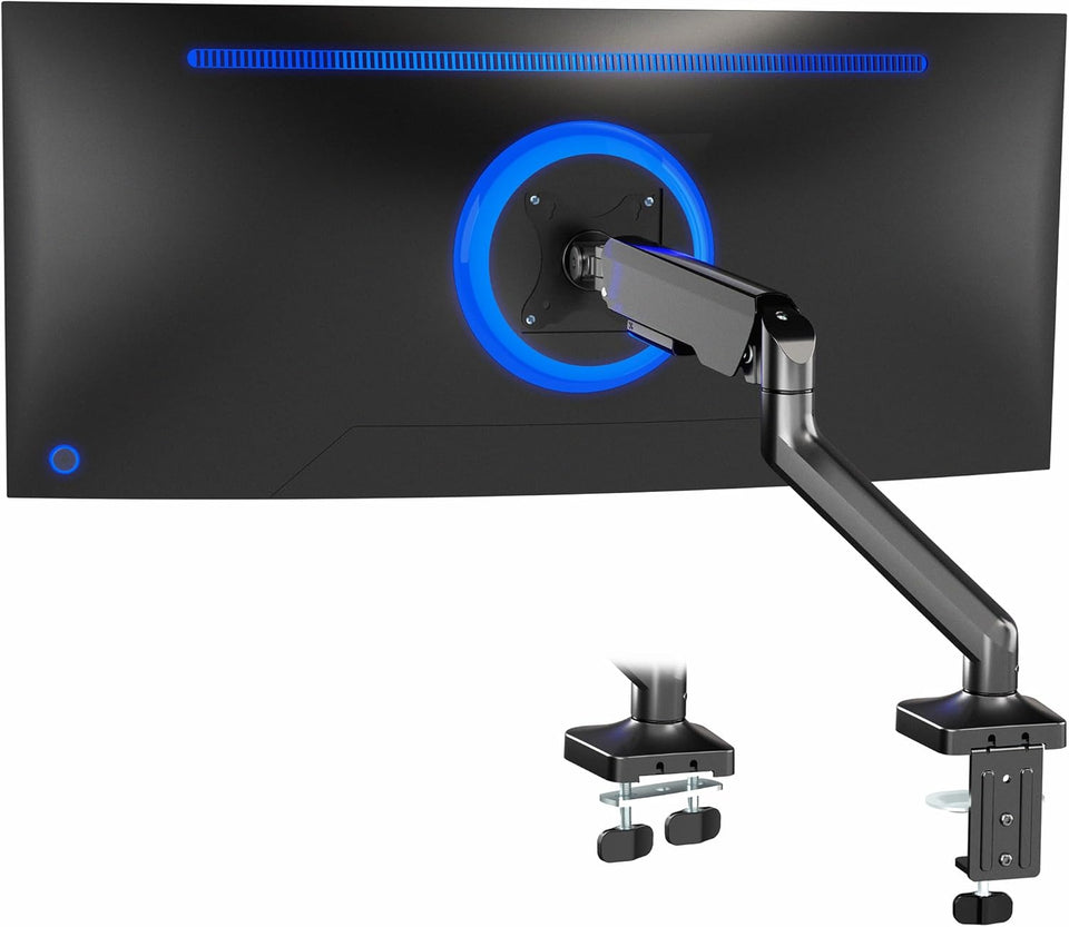 vivo heavy duty aluminum ultrawide monitor tension arm for 49 inch screens, black, stnd-v101v