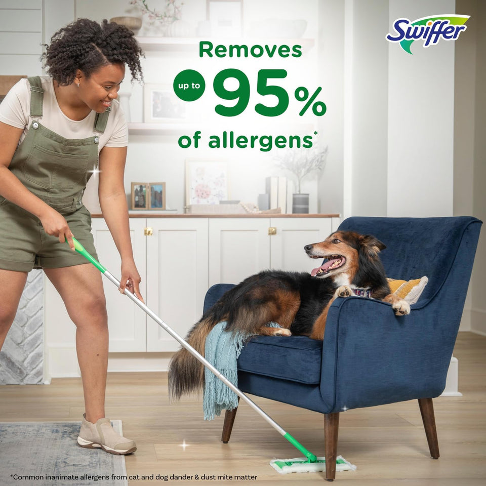 Swiffer Sweeper 2-in-1 Mops for Floor Cleaning, Dry and Wet Multi Surface Floor Cleaner, Sweeping and Mopping Starter Kit, Includes 1 Mop + 19 Refills, 20 Piece Set - Rayz Mart