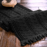 Alynsehom Macrame Table Runner Cream Beige Boho Table Runners with Tassels Hand Woven Cotton Table Runner Rustic Farmhouse Table Runners for Bohemian Kitchen Dining Table(12x71in)